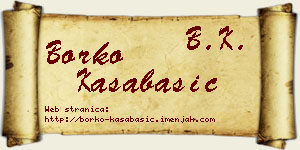 Borko Kasabašić vizit kartica